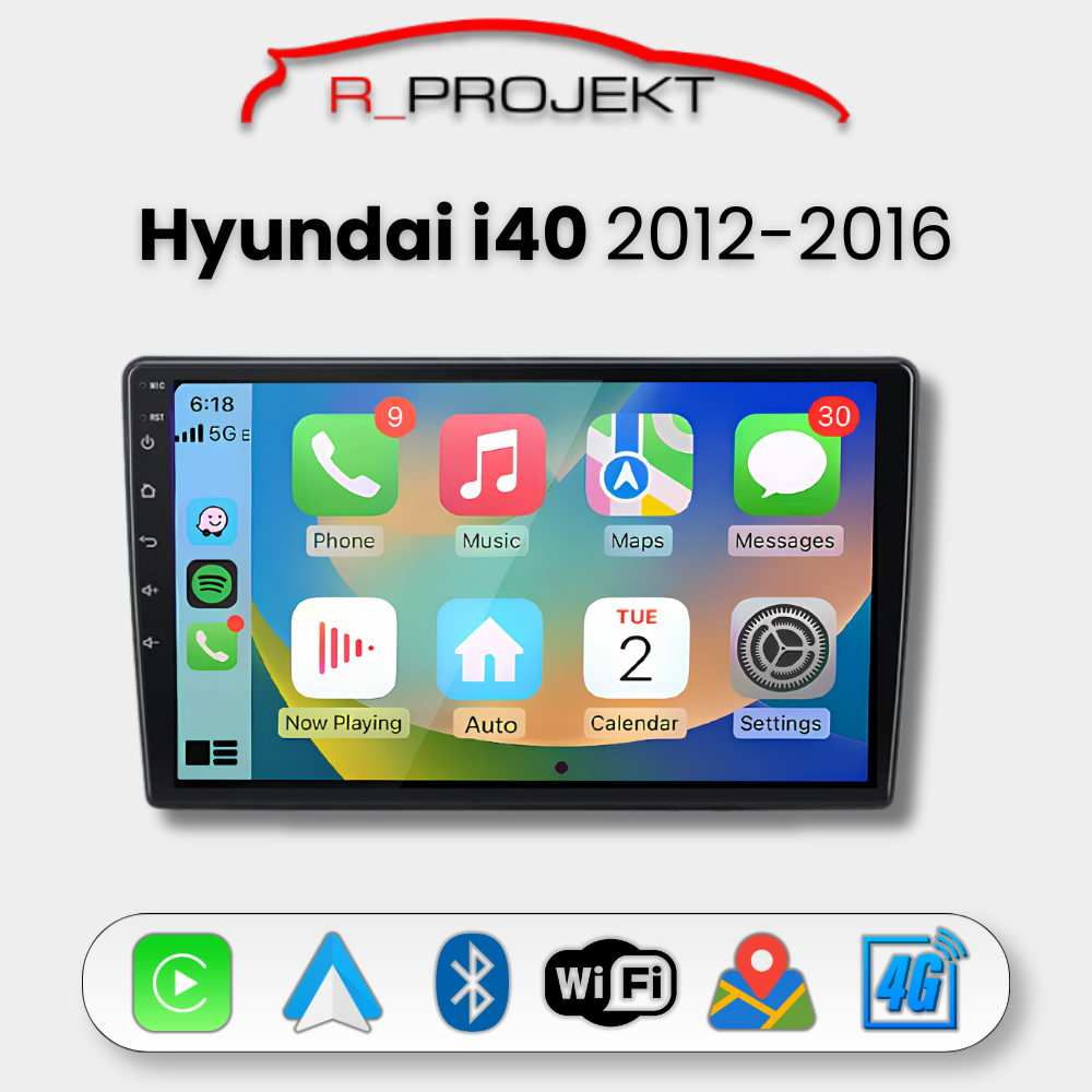 Android Auto Carplay Head Unit Hyundai i40 2012-2016