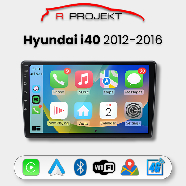 Pantalla Android Auto Carplay Hyundai i40 2012-2016