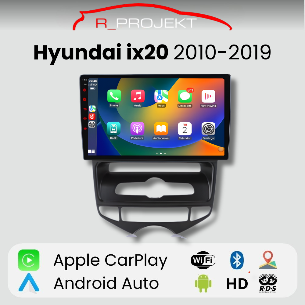 Pantalla Android Auto Carplay Hyundai ix20 2010-2019