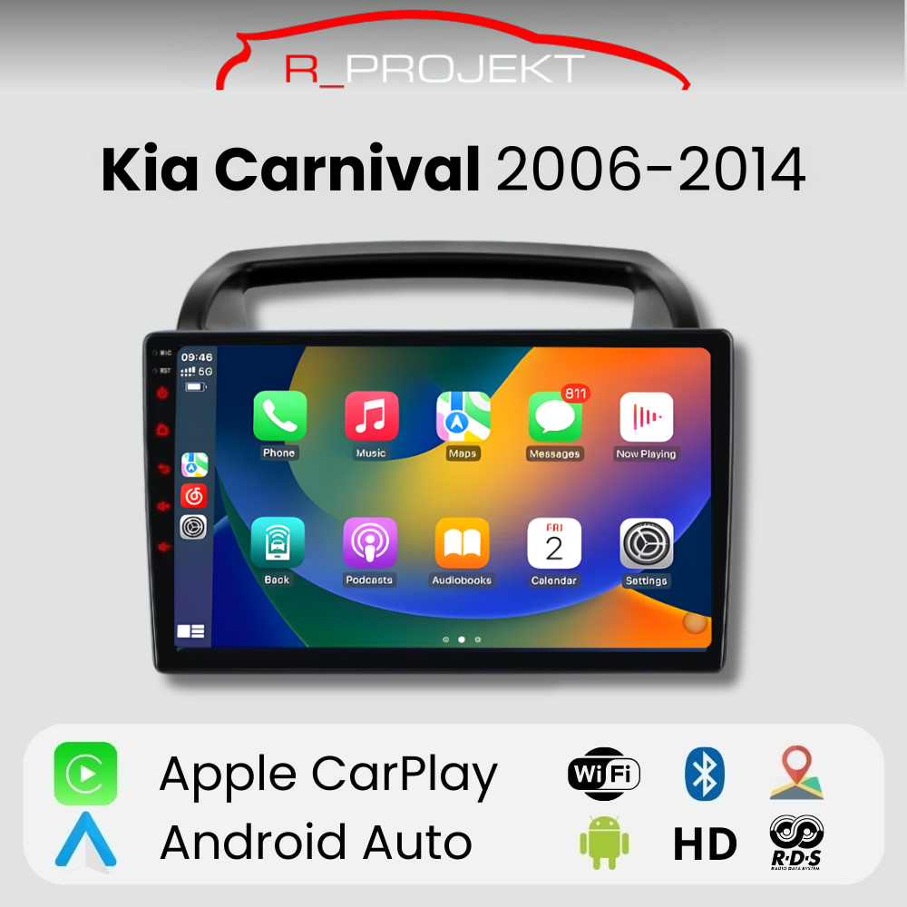 Pantalla Android Auto Carplay Kia Carnival 2006-2014