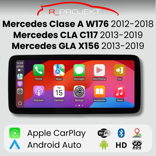 Pantalla Android Auto Carplay Mercedes Clase A W176 CLA C117 GLA X156 2013-2018