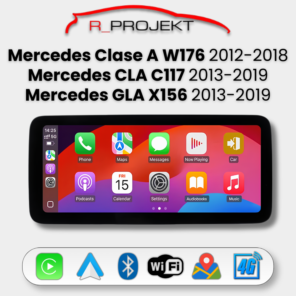 Pantalla Android Auto Carplay Mercedes Clase A W176 CLA C117 GLA X156 2013-2018