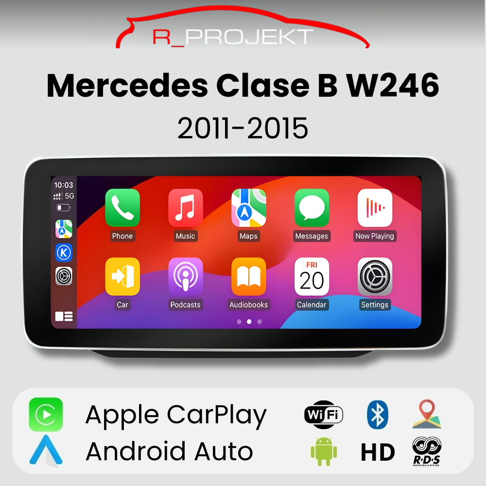 Pantalla Android Auto Carplay Mercedes Clase B W246 2011-2015