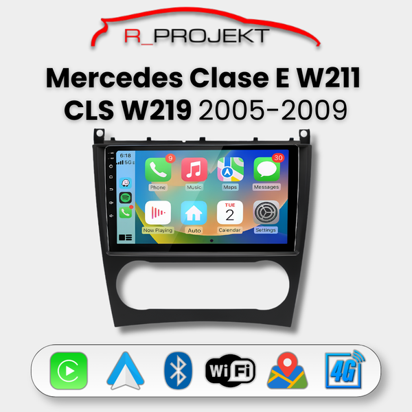Pantalla Android Auto Carplay Mercedes Clase C W203 CLK W209 2005-2009