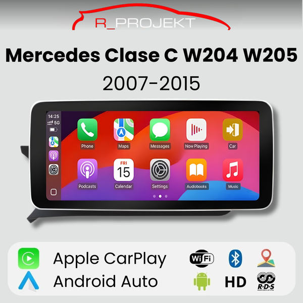 Pantalla Android Auto Carplay Mercedes Clase C W204 W205 S204 S205 C204 C205 2007-2015