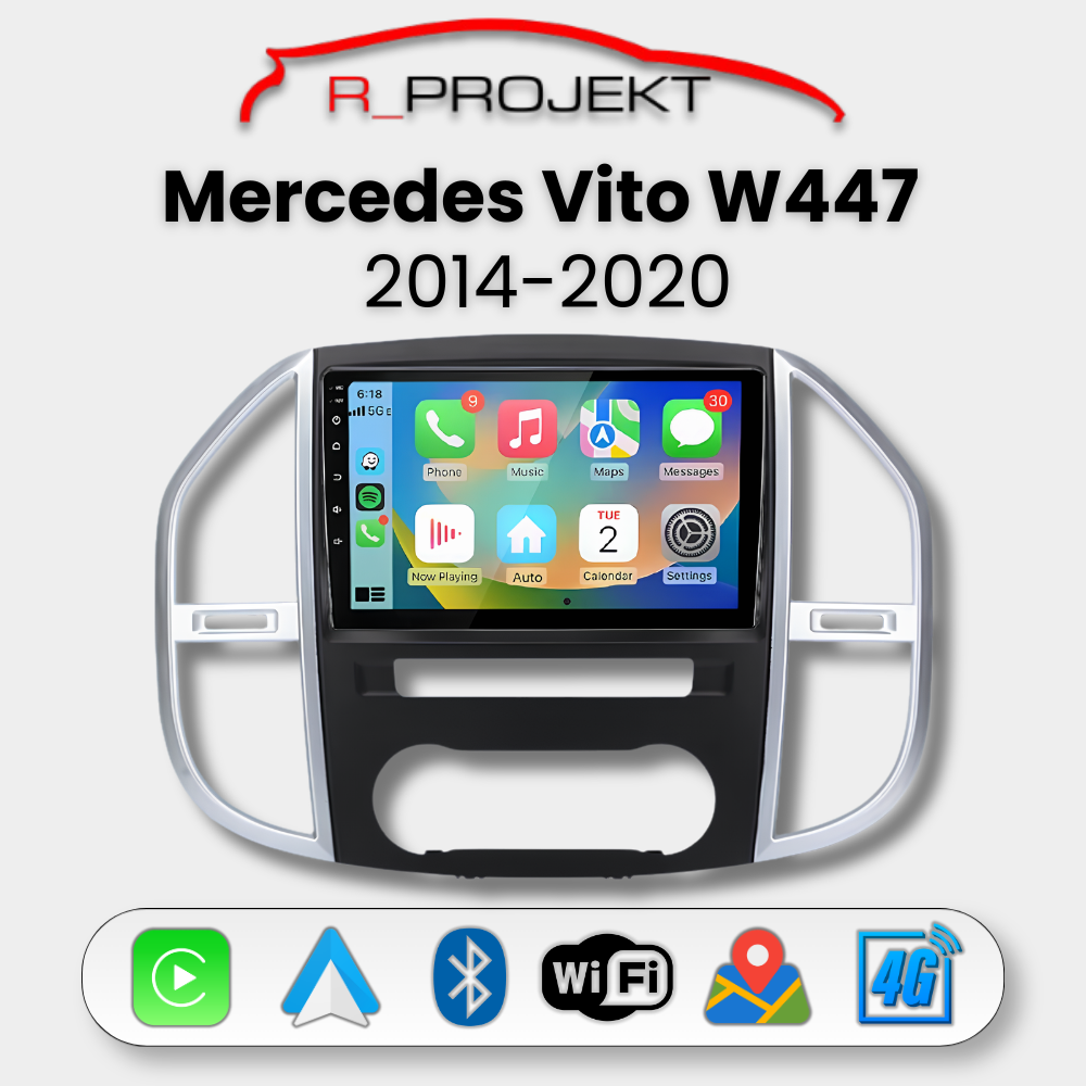 Pantalla Android Auto Carplay Mercedes Vito W447 2014-2020