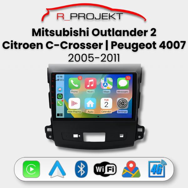 Android Auto Carplay Head Unit Mitsubishi Outlander 2 | Citroen C-Crosser | Peugeot 4007 2005-2011