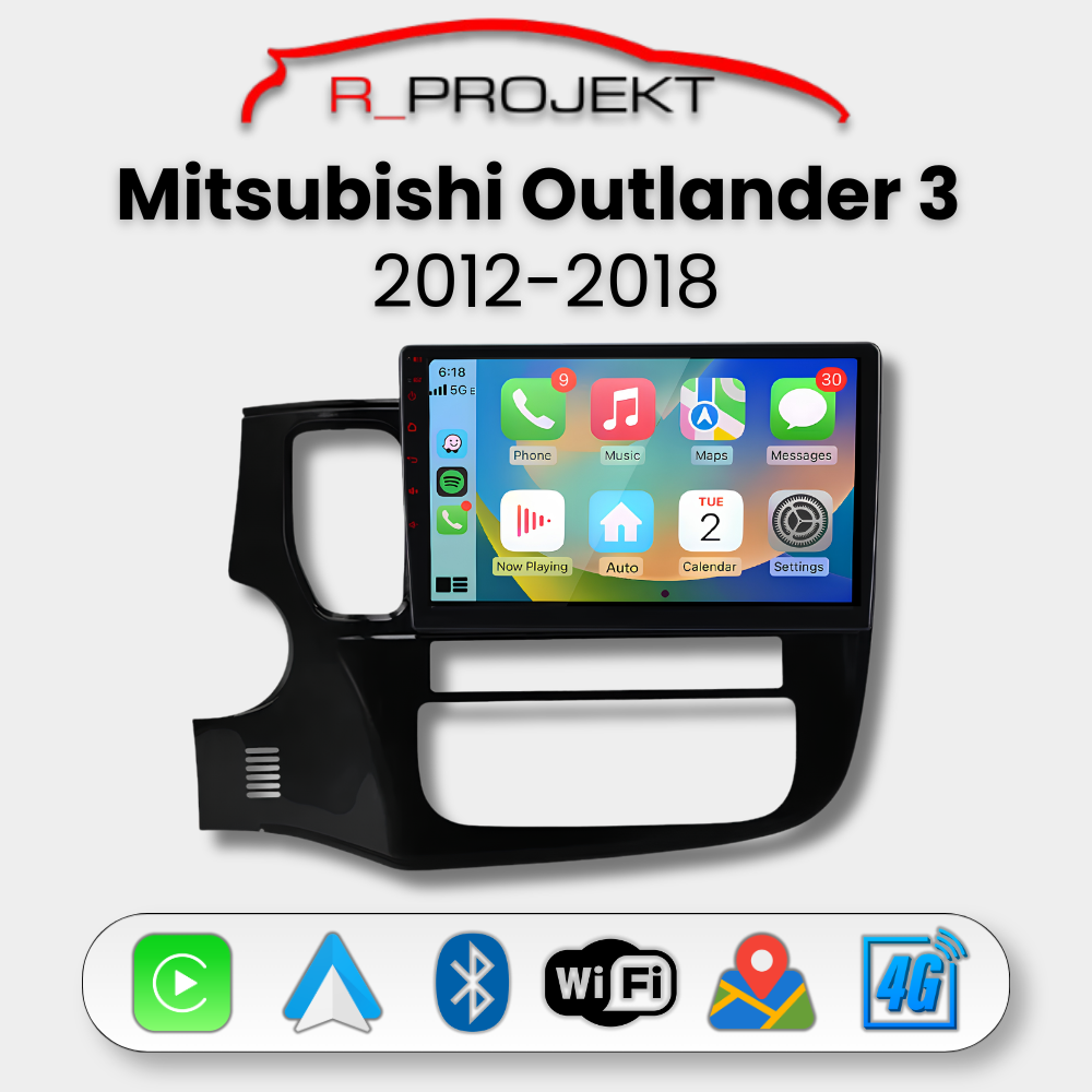 Pantalla Android Auto Carplay Mitsubishi Outlander 3 2012-2018