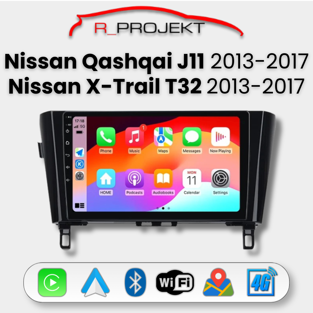 Autoradio Android Auto Carplay Nissan Qashqai J11 2013-2017 X-Trail 3 T32 2013-2017