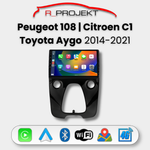 Head Unit Android Auto Carplay Peugeot 108 | Citroen C1 | Toyota Aygo 2014-2021
