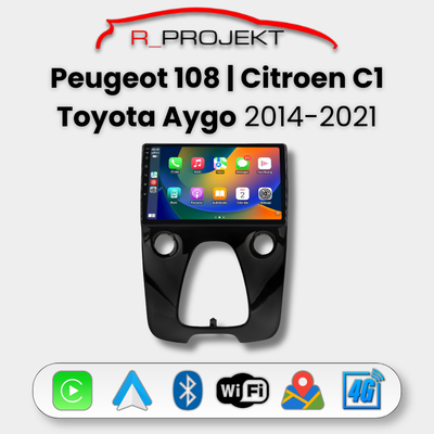 Head Unit Android Auto Carplay Peugeot 108 | Citroen C1 | Toyota Aygo 2014-2021