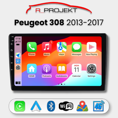 Android Auto Carplay Head Unit Peugeot 308 2013-2017