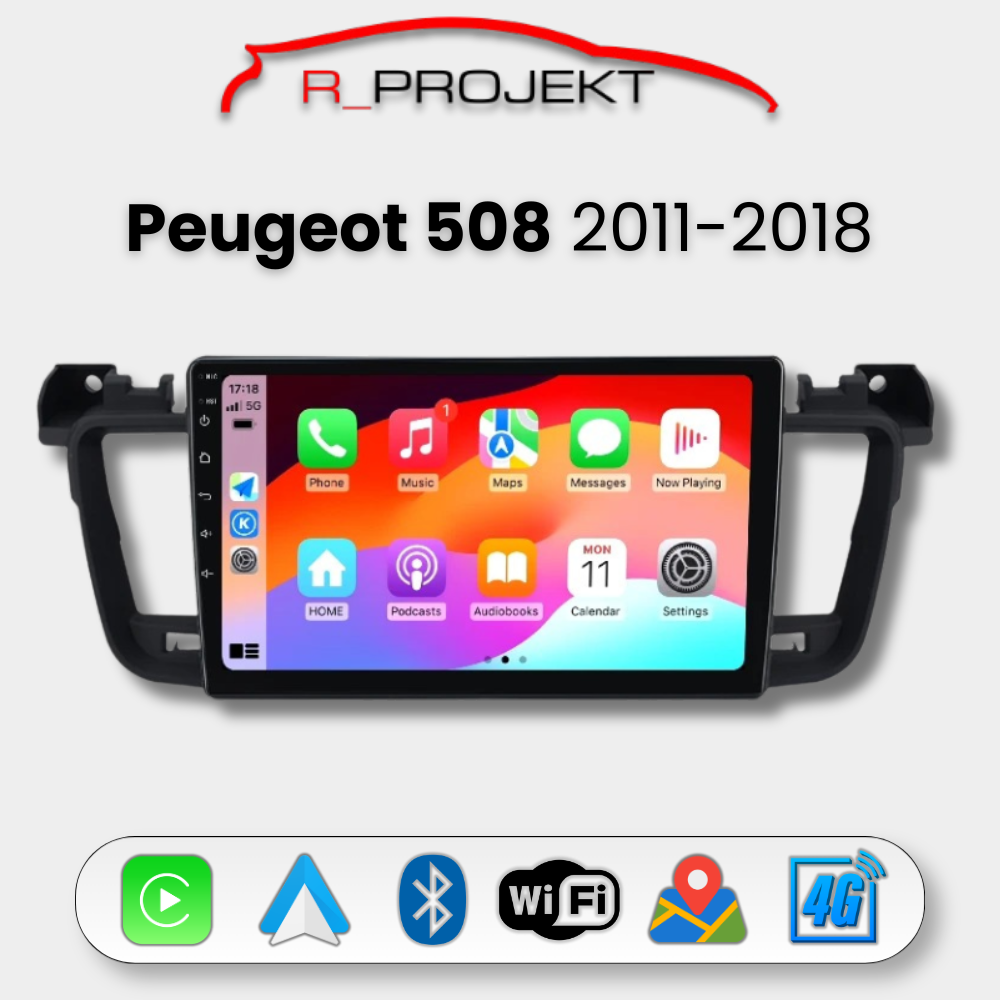 Android Auto Carplay Head Unit Peugeot 508 2011-2018