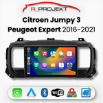 Head Unit Android Auto Carplay Peugeot Expert 3 Citroen Jumpy 3 SpaceTourer 2016-2021