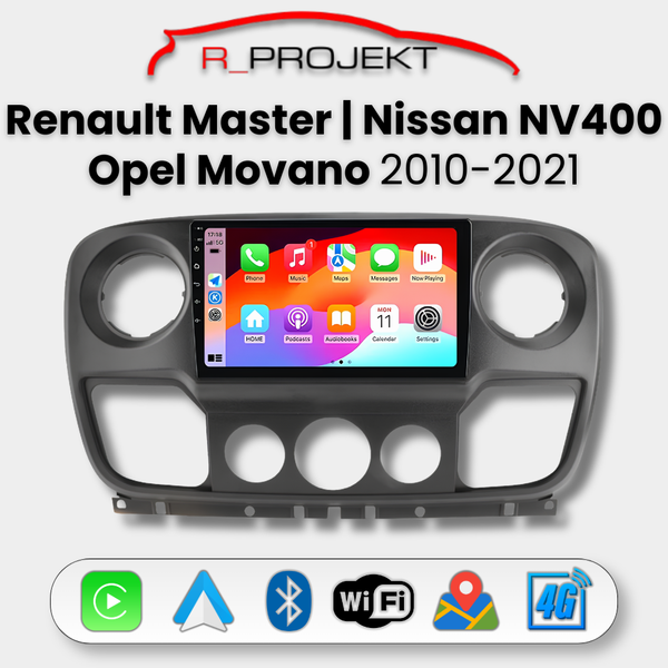 Android Auto Carplay Head Unit Renault Master Nissan NV400 Opel Movano 2010-2021