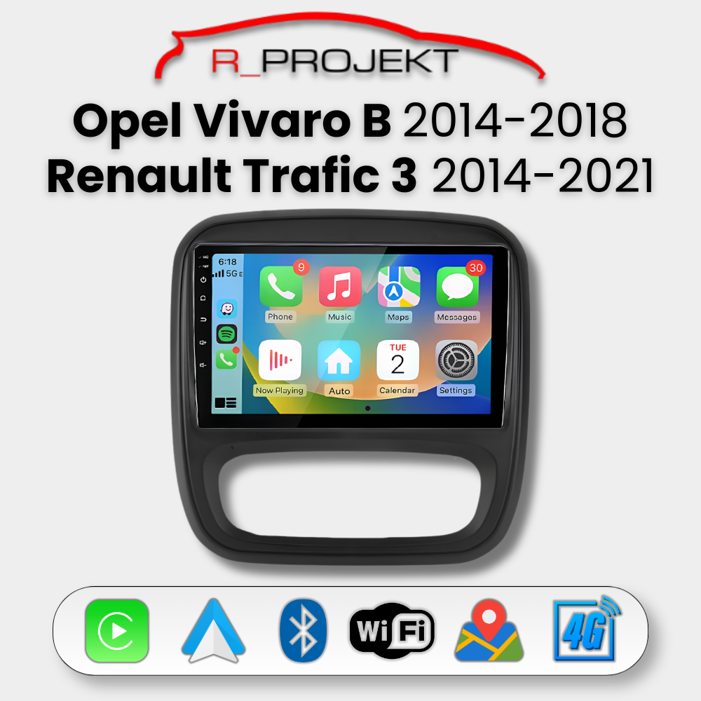 Android Auto Carplay Head Unit Renault Trafic 3 2014-2021 Opel Vivaro B 2014-2018
