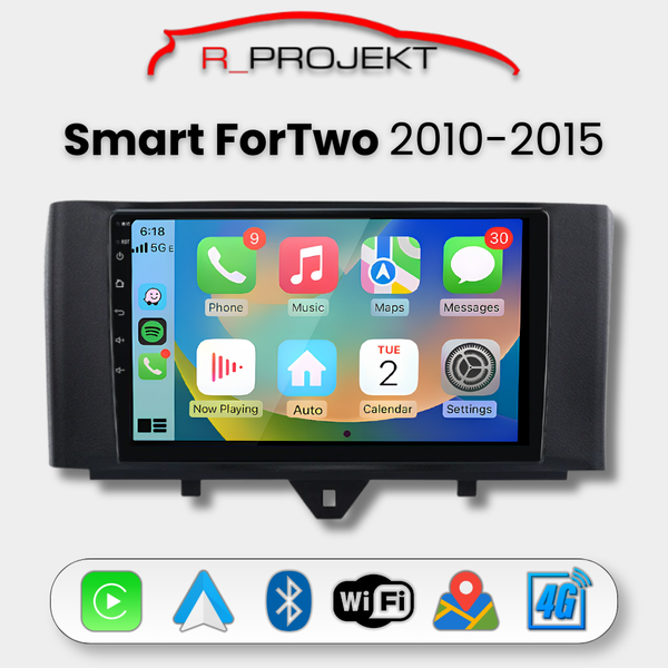 Autoradio Android Auto Carplay Smart ForTwo 2010-2015
