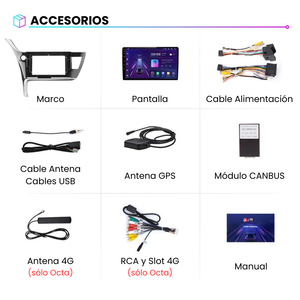Pantalla Android Auto Carplay Toyota Auris 2014-2018