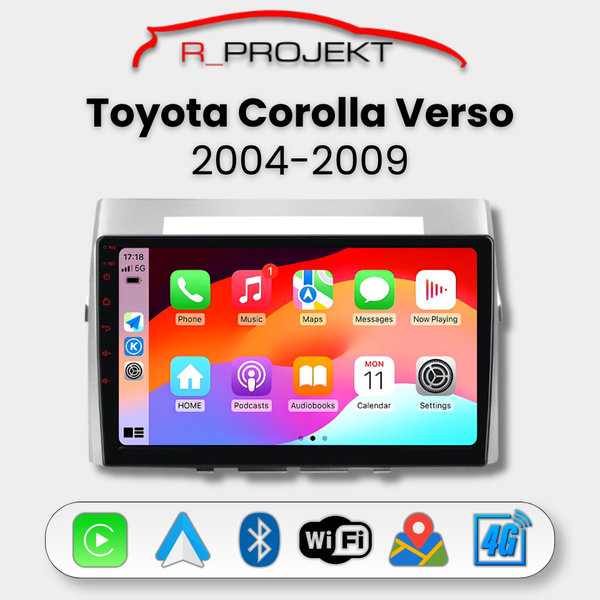 Pantalla Android Auto Carplay Toyota Corolla Verso 2004-2009