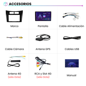 Autoradio Android Auto Carplay Toyota Yaris 2005-2012