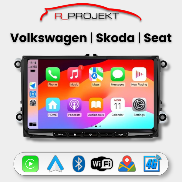 Pantalla Android Auto Carplay Volkswagen Golf 5 6 Passat B6 B7 Leon Eos Touran Sharan Tiguan Scirocco Octavia Fabia