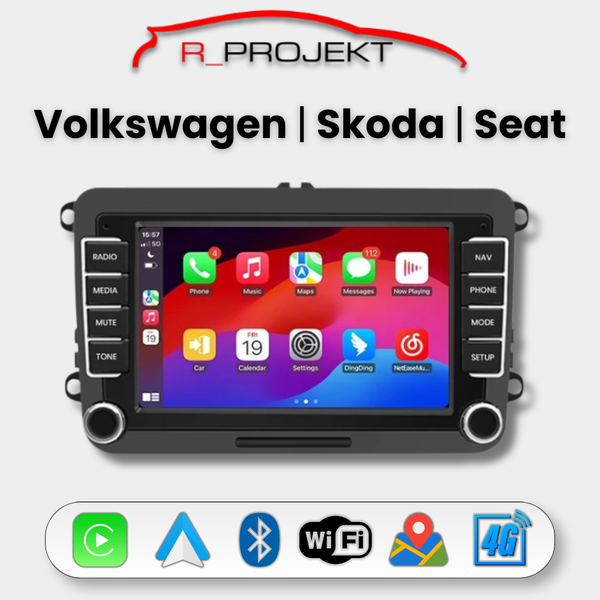 Pantalla Android Auto Carplay Volkswagen Golf 5 6 Passat B6 B7 Leon Eos Touran Sharan Tiguan Scirocco Octavia Fabia