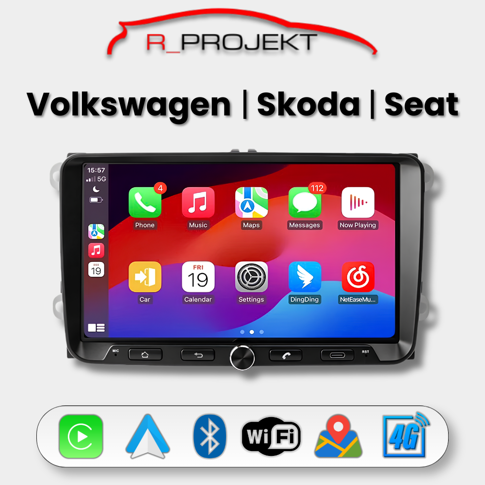 Android Auto Carplay Head Unit Volkswagen Golf 5 6 Passat B6 B7 Leon Eos Touran Sharan Tiguan Scirocco Octavia Fabia