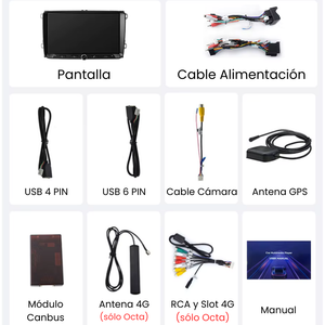 Android Auto Carplay Head Unit Volkswagen Golf 5 6 Passat B6 B7 Leon Eos Touran Sharan Tiguan Scirocco Octavia Fabia