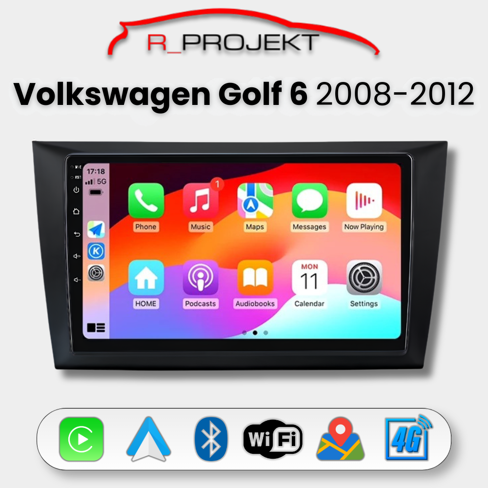 Autoradio Android Auto Carplay Volkswagen Golf 6 2008-2012