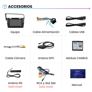 Pantalla Android Auto Carplay Volkswagen Golf 7 2013-2017