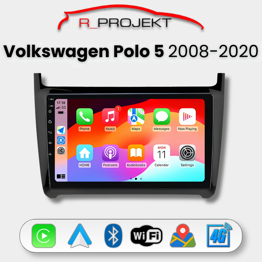 Autoradio Android Auto Carplay Volkswagen Polo 5 6R 6C 2008-2020