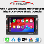 Pantalla Android Auto Carplay Volkswagen Seat Skoda Golf 4 Passat Polo Transporter T5 Multivan