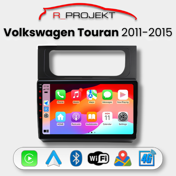 Pantalla Android Auto Carplay Volkswagen Touran 2011-2015