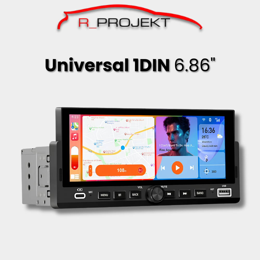 Universales 1 DIN Autoradio Android Auto Carplay 6,86" Zoll