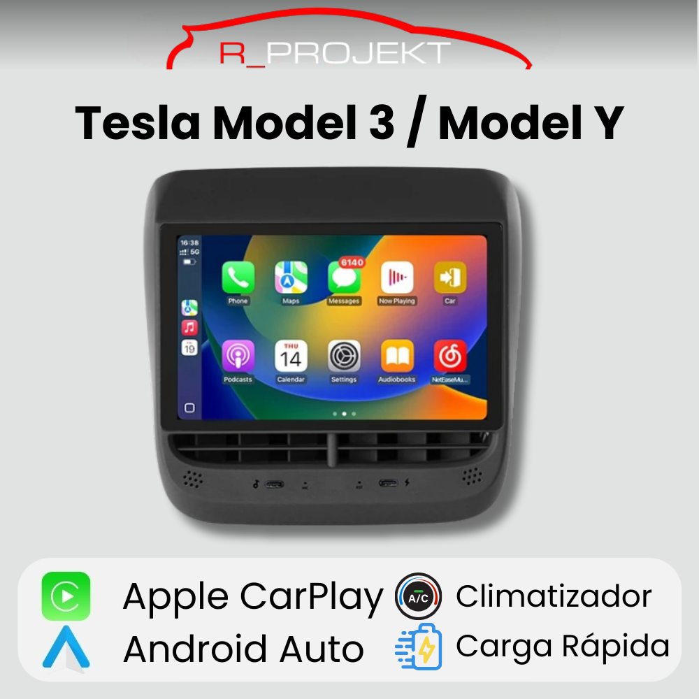 Tesla Model 3 / Model Y 7,2-Zoll-Heckbildschirm, Infotainment und Klimaanlage