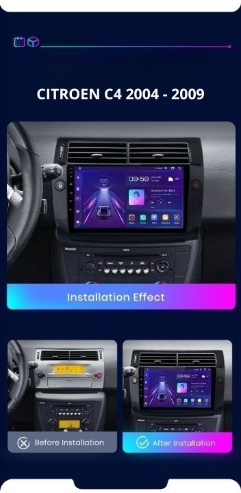 Radio Android Auto Carplay Citroen C4 2004 - 2009