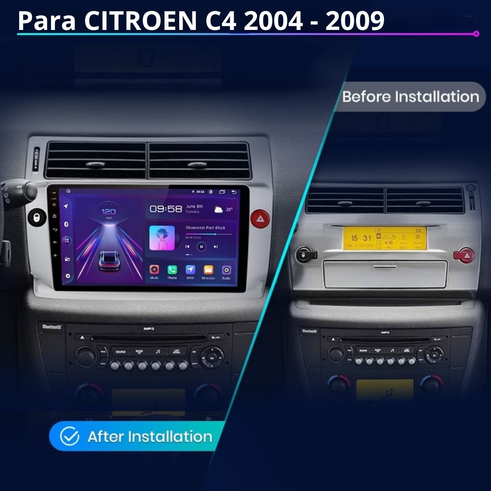 Android Autoradio Carplay Citroen C4 2004 - 2009