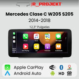 Radio Android Auto Carplay 12,3 Pulgadas Mercedes Clase C W205 S205 2014 - 2018