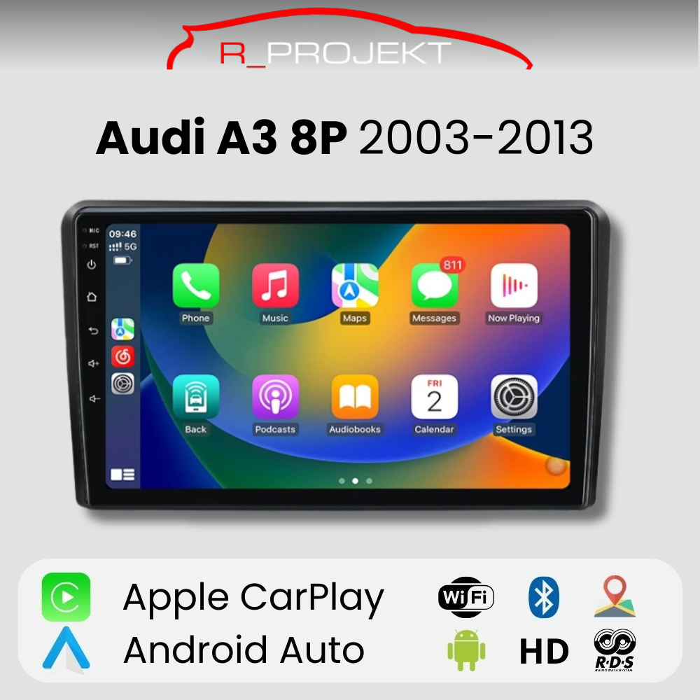 Android Autoradio Carplay Audi A3 8P 2003 - 2013