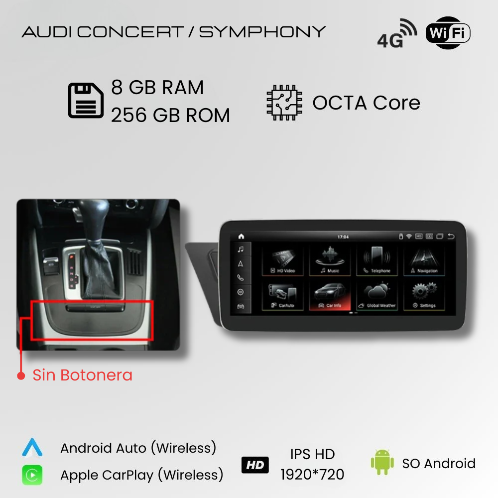 Android Auto Radio Carplay Audi A4 A5 2009-2016 10 Inch