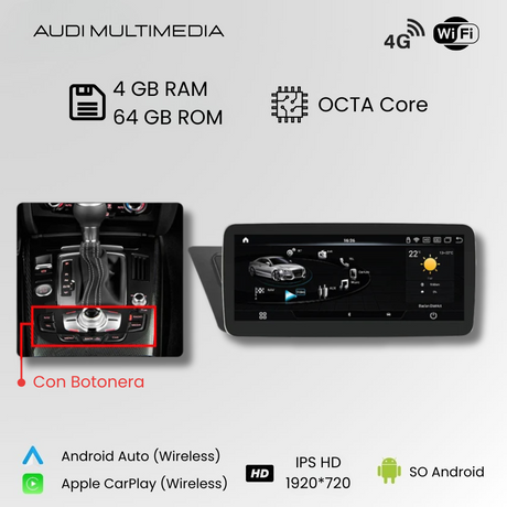 Android Auto Radio Carplay Audi A4 A5 2009-2016 10 Zoll