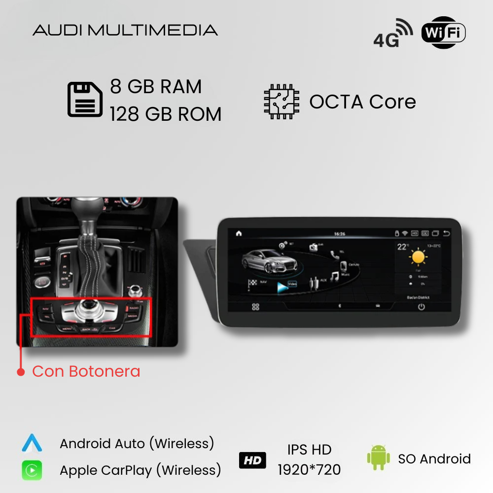 Android Auto Radio Carplay Audi A4 A5 2009-2016 10 Inch