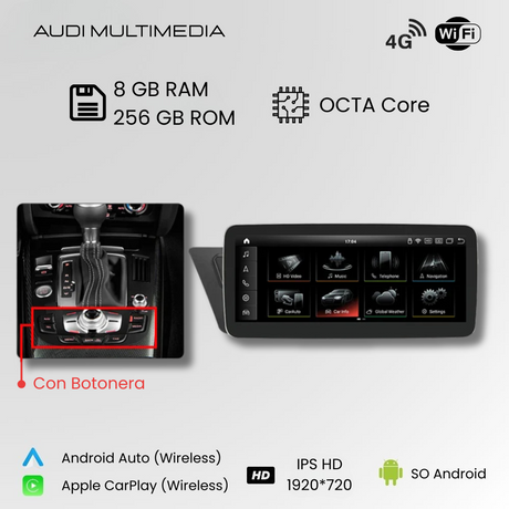 Android Auto Radio Carplay Audi A4 A5 2009-2016 10 Zoll
