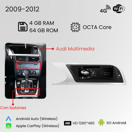 Radio Android Auto Carplay Audi A4 B8 2009-2016