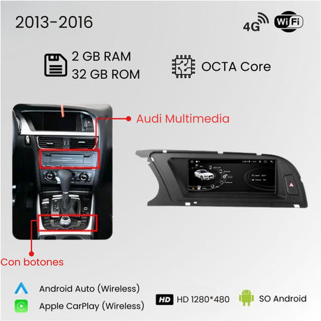 Radio Android Auto Carplay Audi A4 B8 2009-2016