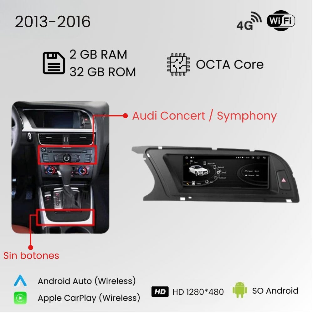 Android Auto Radio Carplay Audi A4 B8 2009-2016