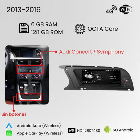 Radio Android Auto Carplay Audi A4 B8 2009-2016