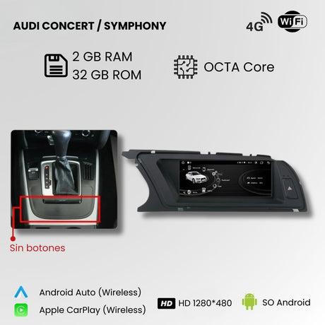 Radio Android Auto Carplay Audi A5 B8 2008-2016