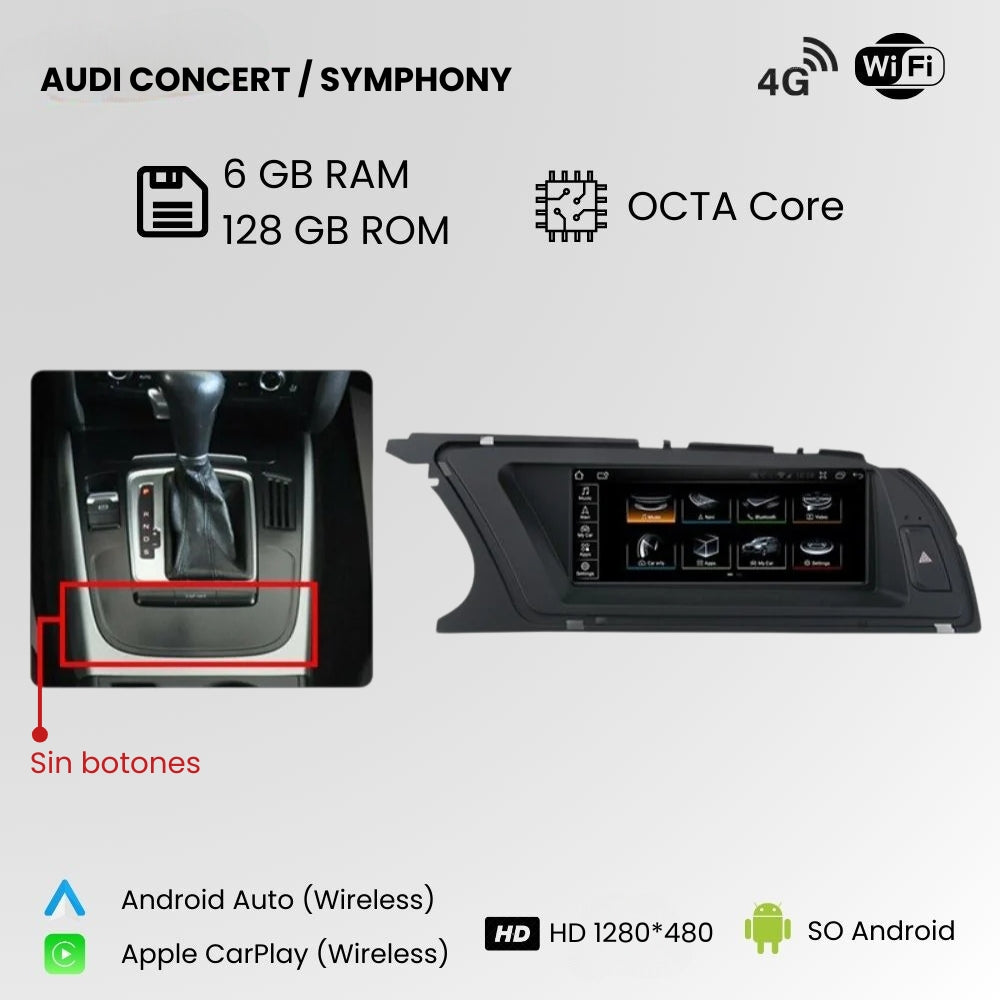 Android Auto Radio Carplay Audi A5 B8 2008-2016