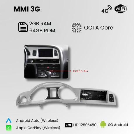 Radio Android Auto Carplay Audi A6 C6 4F 2005-2011